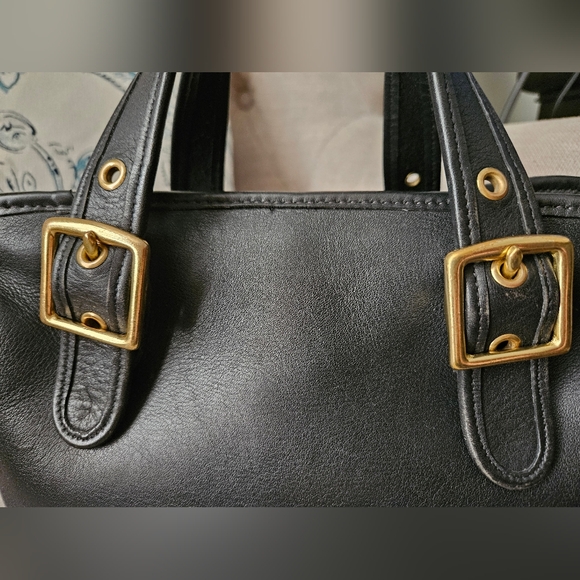 Vintage Coach Legacy Two-Way Black Glovetanned Leather Tote Satchel Bag #9063 - Picture 9 of 17